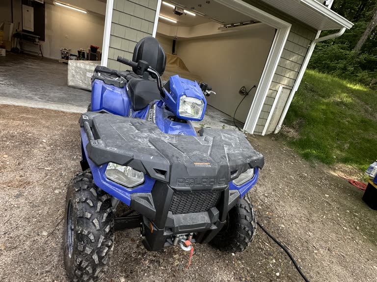 Polaris Sportsman ATV front before mobile detailing