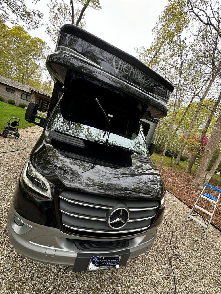 Renegade Vienna RV front cap after mobile detailing